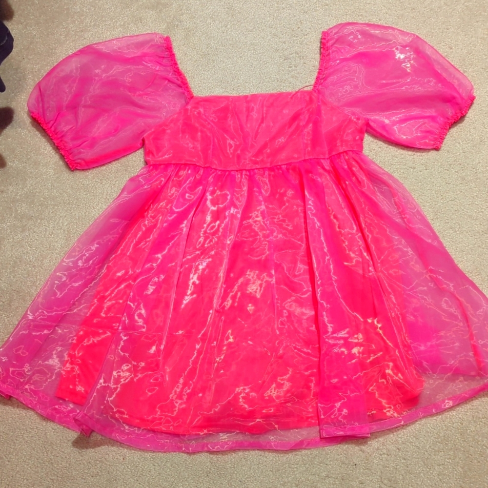 Hot Pink Baby Doll Dress